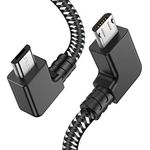 1FT 90 Degree Micro USB to Micro USB Android Phone Tablet OTG Data Cable Right Angle Connector Wire Cord for DJI Spark, Mavic Pro, Platinum, Air, 2 Pro, Zoom Remote Controller Accessories (2 Pack)
