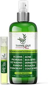 Thyme Out Plus for Eczema, Psoriasis, Acne, Dermatitis, Rosacea, Cold Sores, Pet Rashes, Bug Bites, Poison Ivy, Any Skin Inflammation - 8oz Bottle Plus Travel Sprayer