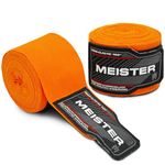 Meister Adult 180" Semi-Elastic Hand Wraps for MMA & Boxing (Pair) - Orange