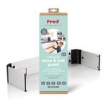 Fred Safety Stove & Hob Guard | Childproof Cookers, Gas & Induction Hobs | Adjustable Heat Resistant Protector, 57-90 cm Wide | Aluminium/Black