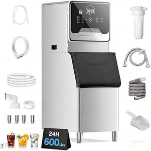 Commercial Ice Maker Machine 600 Lbs/24H with 400LBS Large Storage Bin Ice Ready in Air Cooled Clear Cube Ice for Bar Business Cafe ETL (600 Lbs/24H)