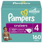 Pampers Diapers Size 4, 160 Count - Cruisers Disposable Baby Diapers, (Packaging May Vary)