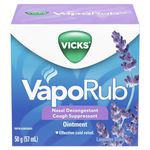 Vicks VapoRub Nasal Decongestant, Cough Suppressant, Relief from Cold, Aches, & Pains, Chest Rub Ointment, Lavender scent, 50 g/57 mL