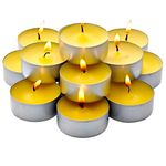 Bulk Pack - 60 Pack Citronella Tealight Candles - Summer Yellow - Indoor/Outdoor