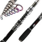 Sougayilang Telescopic Fishing Rod Carbon Fiber Travel Portable Spinning Fishing Pole for Boat Saltwater and Freshwater Fishing