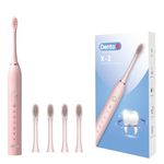 Dento-B X-2 Sonic Electric Toothbrush With 4 Brush Heads 6 Brushing Modes 42000 Vibrations Per Minute 2 Hours Charging Lasts Upto 60 Days 55DB Noise Reduction 1 Year Warranty (Pink)