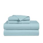 Minor Monkey 100% Egyptian Cotton Sheets Cooling Bedsheet Twin Size 1000 TC 4 Pc Egyptian Cotton Sheets for Twin Size Bed Sateen Luxury Hotel Sheets Soft Breathable Fits Upto 16" Mattress - Sky Blue