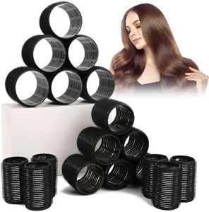 HYOUJIN 18pc Self-Grip Ceramic Ionic Thermal Rollers Set for Salon-Quality Blowout Look, Perfect for Sleeping (Black, 60mm, 48mm, 36mm Sizes)