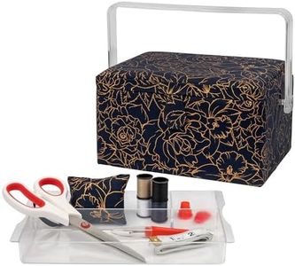 SINGER Large Sewing Basket Foiled Floral