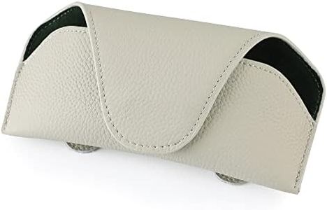 KEVANCHO Magnetic Sunglass Holder for Car Visor Clip, Leather Car Glasses Holder, Visor Accessories Eyeglasses Holder Glasses Storage Case (02-Grey)
