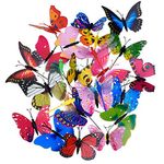 20 Pieces Garden Butterflies Stakes and 4 Pieces Dragonflies Stakes Garden Ornaments for Yard Patio Party Decorations, Totally 24 Pieces (Normal)