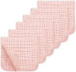 Looxii Muslin Burp Cloths 100% Muslin Cotton Baby Burp Cloths Large 20''x10'' Extra Soft and Absorbent 6 Pack Baby Burping Cloth for Boys and Girls (Pink)