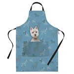 Bang Tidy Clothing West Highland White Terrier Gifts for Dog Lovers Owners - Cooking Baking Aprons - Kitchen Apron Gift for Women Men Bakers and Cooks (Blue)