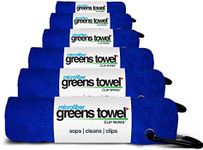 Greens Towel 6 Pack Blue Golf Towels with Clip for Golf Bags, Plush Microfiber nap Fabric, 16x16, The Original Value Pack (Royal Blue)