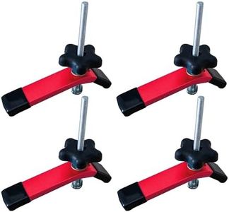 WOODHERO T Track Hold Down Clamps - Ideal Gifts for Woodworkers Men Unique | 4pcs Middle Size 5-1/2” L x 1-1/8” W Red Hold Down Clamps for Woodworking T-tracks