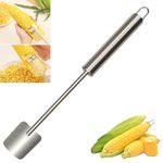 2024 New Long Handle Stainless Steel Corn Stripping Tool, Cob Stripper Corn Cob Stripper Tool, Corn Cutter Corn Scraper Thresher with Ergonomic Handle