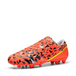DREAM PAIRS Men's Soccer Cleats Adult Football Shoes Lace-Up Firm Groud Athletic Outdoor Trainning Soccer Shoes,Size 8.5,Orange/Dark Grey,SDSO26001M