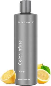 MOEHAIR Color Infuse Silver – 12 Fl. Oz | Purple Toner for Silver, Gray & White Hair | Neutralizes Unwanted Brassiness | Salon-Grade Hair Toner for Brassy Hair | Brass Off | Sulfate and Paraben-Free