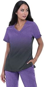 KOI Basics 1031PR Women's Cali Scrub Top (Heather Wisteria/Charcaol Ombre, Medium)