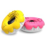 PetBuds Indestructible Dog Toys - Interactive Dog Toys For Boredom - Doughnut Shape Treat Dispenser Dog Toy and Chew Toys For Dogs - 2 in 1 Dog Treat Toy and Dog Chew Toys. (Pink & Yellow, Doughnut)