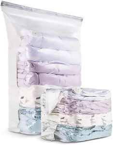 Luxear Vacuum Storage Bags-6 Pack (4 Jumbo + 2 Super Jumbo) Space Saver Bags with Travel Hand Pump, Large Capacity Compression Packing Bags for Clothes, Pillows, Comforters, Quilts, Blankets