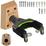 Guitar Wall Mount, Upgraded 4-Screw Base, Auto Lock Benchwood Guitar Hanger, Soft Velvet Contact Surface, Guitar Hooks for Wall, Guitar Wall Holder Stand for Classical Acoustic Electric Guitar Bass