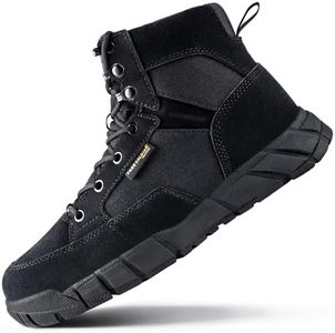 FREE SOLDIER Men's Tactical Boots 6 Inches Lightweight Military Boots for Hiking Work Boots Breathable Desert Boots(Black, 11 US)