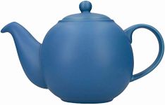 London Pottery Globe Large Teapot with Strainer in Gift Box, Ceramic, Nordic Blue, 6 Cup (1.2 L)