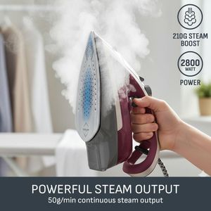 Tefal Ultraglide Steam Iron – Grey/Purple, Powerful Steam Performance