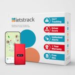 Letstrack Wired GPS Tracker for Car & Bike with - 24*7 Live Tracking | Anti-Theft Alarm | Engine On-Off Alerts | Unlimited Zone Alerts | Works with Alexa & Siri, iOS & Android Compatible (Red GPS 1)