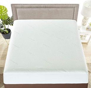 Home Beyond & HB design - Waterproof Bamboo Mattress Protector Queen Size - Thick Soft Breathable Hypoallergenic Bed Bug Proof Mattress Cover Pad - Deep Pocket up to 18-Inch - Vinyl Free, White