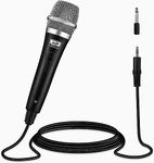 Moukey Dynamic Microphone, Home Karaoke Microphone with 13ft XLR Cable, Cardioid Metal Handheld Wired Mic for Singing/Karaoke/Stage, Compatible w/Speaker/Amp/Mixer/Karaoke Machine, Black