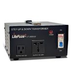 LiteFuze 2000 Watt Voltage Converter Transformer Step Up/Down - 110v to 220v / 220v to 110v Power Converter - Fully Grounded Cord - A Universal Output Socket and A Type B USA Output - CE Certified