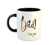 ASHVAH DAD Love You Ceramic Coffee Mug Best Gift for Daddy/Papa/Father on Birthday, Fathers Day, Anniversary - Black