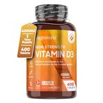 Vitamin D3 4000 IU – 400 High Strength Vitamin D Tablets (1+ Year Supply) – Vegetarian Immune System Vitamins - One A Day Vitamin D Supplement - VIT D3 As Cholecalciferol - Made in The UK