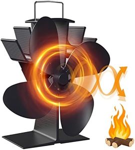 Drcokars Stove Fan, Log Burner Fan Silent, Wood Burner Fans, Heat Powered 4-Blade Fan for Wood Burning Stove, Eco Friendly Fire Fan for Log Burner Fireplace Efficient Heat Distribution