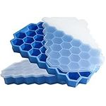 Ice Cube Trays for Freezer with Lid-37 Grid Silicone Ice Trays Ice Cube Molds for Small Ice Tea,Easy-Release Reusable Ice Cube in Freezer Containers Bins or Ice Bucket for Cocktail bar or Iced Coffee