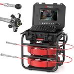 Sanyipace Drainage Camera, Professional HD Pipe Inspection Camera with Self-levelling, 512 Transmitter, 9'' Dual Layer Sewer Endoscope with Light, DVR-Recorder, Microphone & Speaker