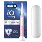 Oral-B iO3 Electric Toothbrushes Adults, 1 Toothbrush Head & Travel Case, 3 Modes with Teeth Whitening, 2 Pin EU Plug, Pink