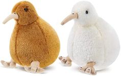 2 Pcs Kiwi Bird Soft Toy 7.9 Inches Bird Stuffed Animal Cute Kiwi Plush Toy Lifelike Bird Plush Toy Soft Doll for Teens Adults Birthday Holiday Present, White and Brown