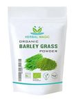 Herbal Magic's Organic Barley Grass Powder-Irrestibily Delicious.Sparkle Your Smoothies,Milkshakes,Recipes.Nutritious wholefood with sizable Healthy Attributes.Free from Fillers & Preservatives-100g