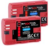 Baxxtar PRO LP-E6 Battery (2x) compatible with Canon LP-E6 (2250mAh) Chip technology - Intelligent battery system