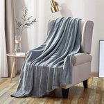 softan Flannel Blankets Lightweight Soft Fuzzy Plush Fleece Blanket All Season for Couch Sofa Bed (50x60, Grey)