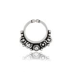 NEMICHAND JEWELS Pure 925 Sterling Silver Septum Nose Rings For Women - Non Pierced nose (SS-NR-04)