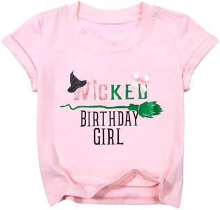 Birthday Girl Shirt Sparkly Musical Shirt Witch and Princess T Shirt Cute Graphic Short Sleeve Tops Party Tees Pink