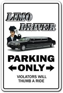 Limo Driver Sign Limousine Chauffeur Stretch car Pool Soccer mom | Indoor/Outdoor | 12" Tall Plastic Sign