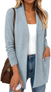 LILLUSORY Cardigan Sweaters for Women Lightweight Open Front Cardigans Casual Loose 2026 Spring Outfits with Pockets SkyBlue XL