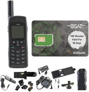 OSAT Iridium 9555 Teléfono Satelital Teléfono y Tarjeta SIM Prepago con 100 Minutos / 30 Días de Validez - Voz, Mensajería de Texto SMS Cobertura Global