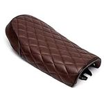 Universal Motorcycle Retro Diamond Flat Brat Style Cafe Racer Seat for CB CL Retro Yamaha SR XJ Suzuki GS (Brown)