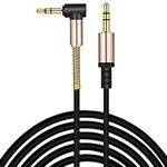 ULTRICS AUX Cable 2M, 3.5mm Right Angle Gold Plated Jack Audio Cable, Male to Male Auxiliary Cord Home Car Stereo Lead Compatible with Headphone MP3 Speaker iPhone iPad Smartphone Tablet PC Laptop